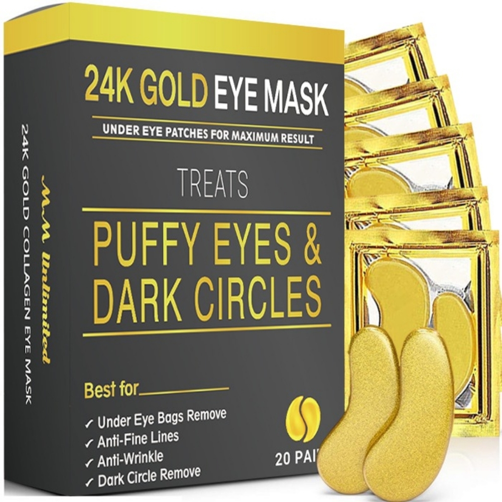 24k gold eye mask, puffy eyes & dark circles